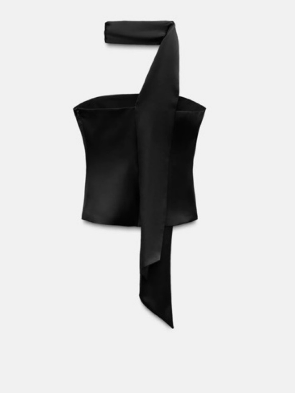 Zara Black satin strapless top and Scarf top
